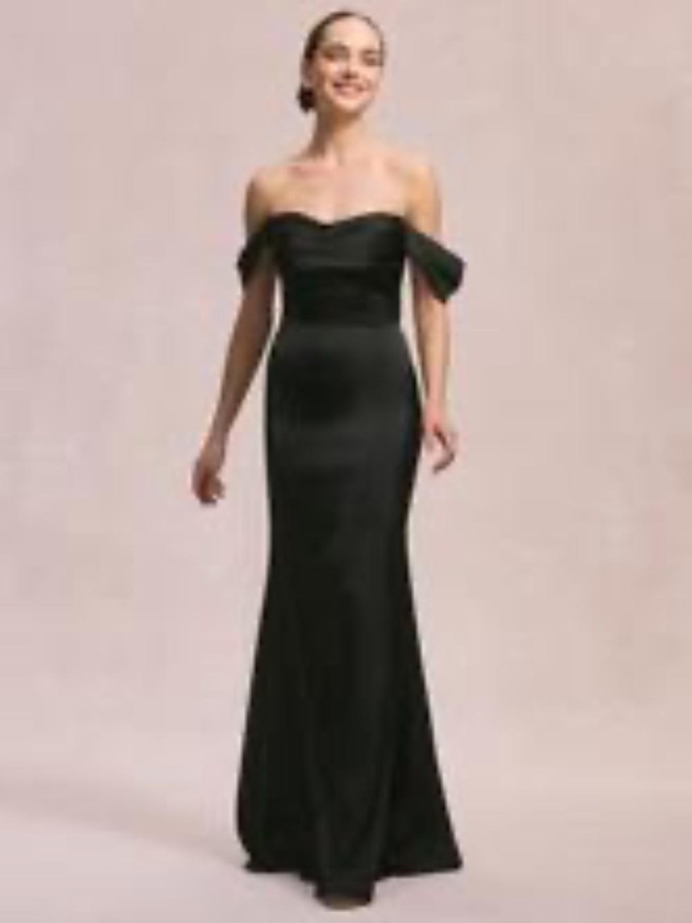 NWT MORI LEE BLACK LUX SATIN GOWN WOTH DETACHABLE LONG SLEEVES SIZE 18